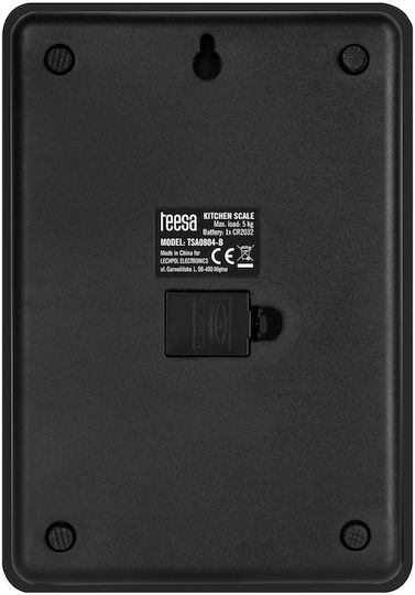 Teesa TSA0804 Ψηφιακή Ζυγαριά Κουζίνας έως 5kg Black