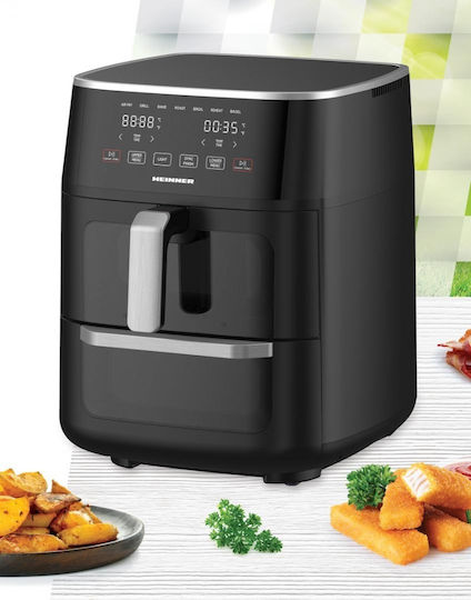 Heinner Heißluftfritteuse mit Doppel-Abnehmbarer Korb 11Es Schwarz HAFO-M11BK1700
