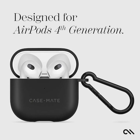 Case-Mate Σετ Θήκη & Anti-Lost Strap με Γάντζο σε Μαύρο χρώμα για Apple AirPods 4