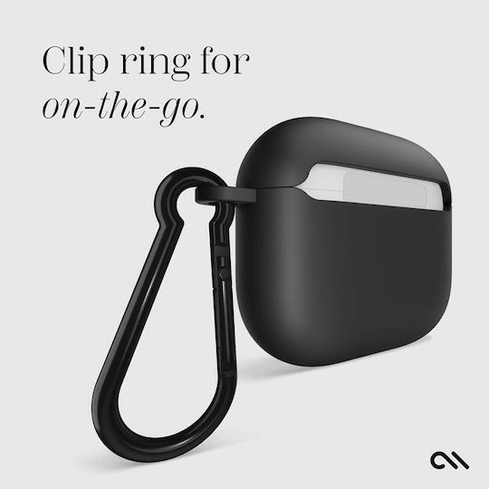 Case-Mate Σετ Θήκη & Anti-Lost Strap με Γάντζο σε Μαύρο χρώμα για Apple AirPods 4