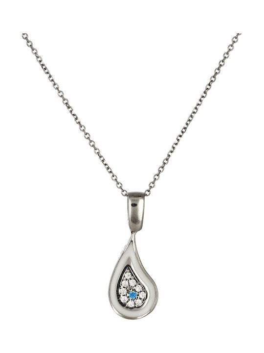 Weißgoldenes Auge Charm aus 9K