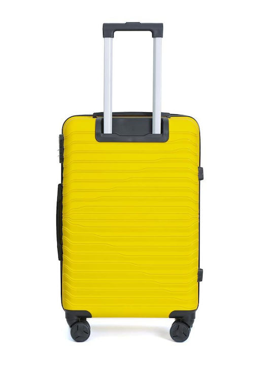 Amber Hard Yellow Suitcases With 4 Wheels Set Of 3 Pieces