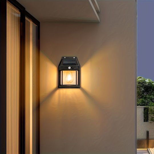 Set de 3 Lămpi Solare de Perete 2W 600lm Impermeabile IP65 pentru Grădină sau Casă Negru