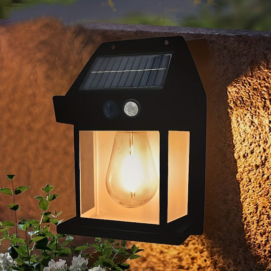 Set de 3 Lămpi Solare de Perete 2W 600lm Impermeabile IP65 pentru Grădină sau Casă Negru