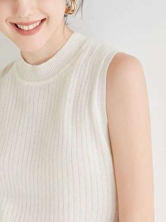 Women's Blouse Sleeveless Beige