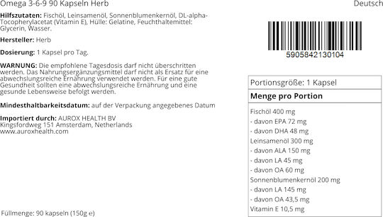 Herb Omega 3-6-9 Fish Oil 90 caps Natural
