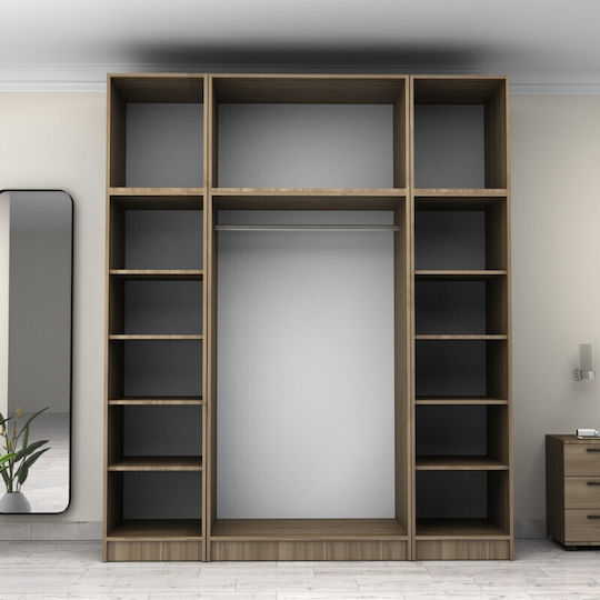 Четири врати Гардероб Victoria с Платформа Орех 200x60x240см