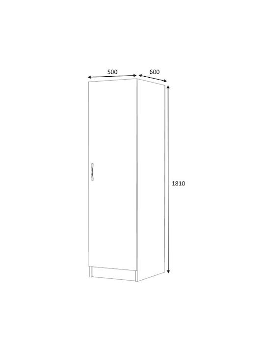 Einzeltür Kleiderschrank Victoria Walnut 50x60x181cm