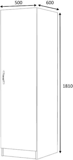 Single Door Wardrobe Victoria Walnut 50x60x181cm