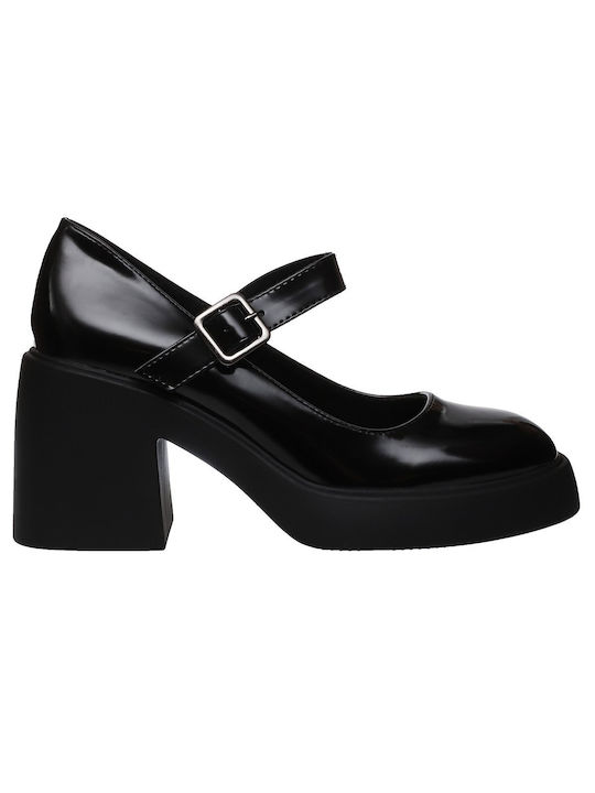 Malena Patent Leather Black Low Heels