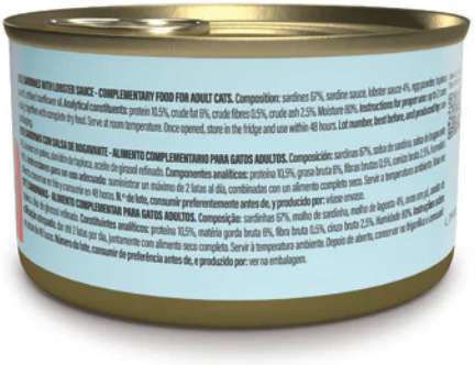 Schesir Wet Food for Adult Cats in Cans with Sardine, Lobster and Fish 70gr