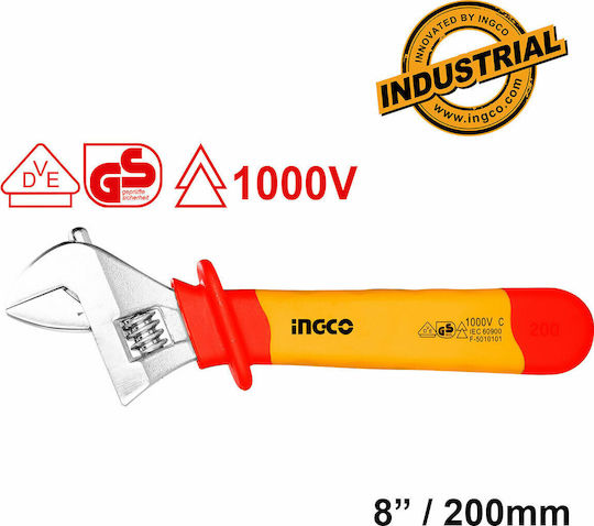 Ingco French Wrench with Adjustable Opening 24mm and Anti-Slip Handle 200mm