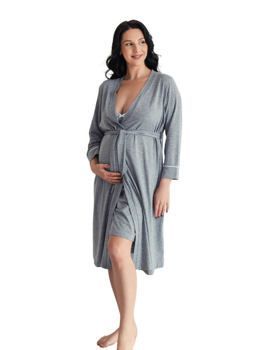 EasyMum Nightgown Maternity & Nursing Grey