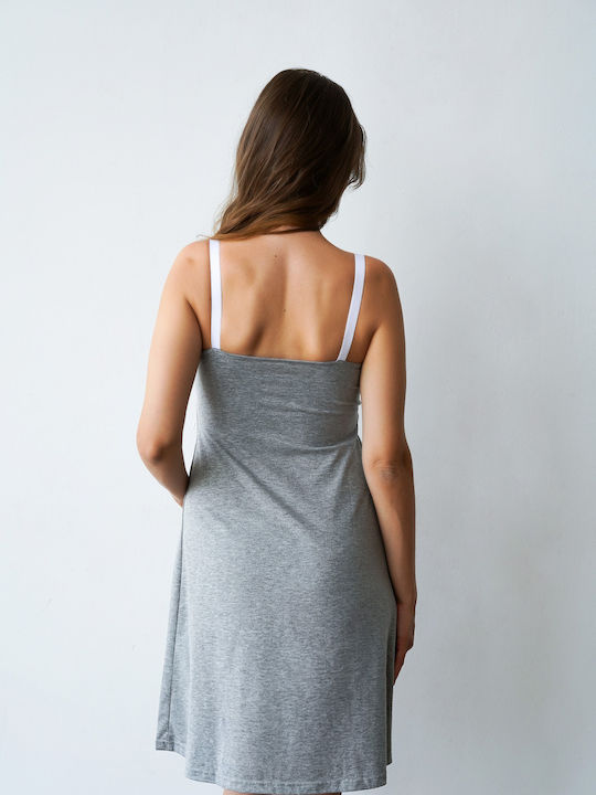 EasyMum Nightgown Maternity & Nursing Gray