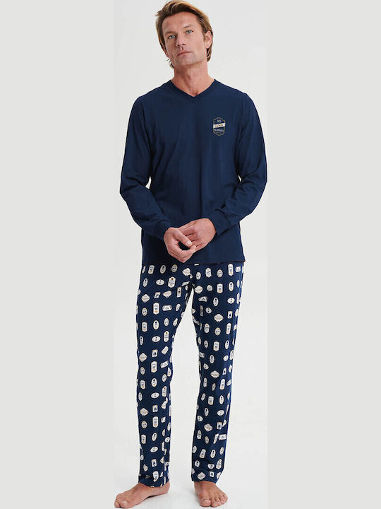 Vamp Men's Winter Pajama Pants Blue