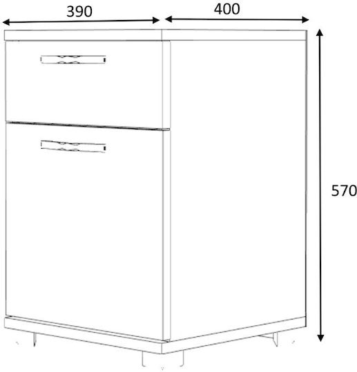 Комод Veto Дървен Кафяв 40x39x57см
