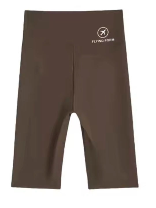 Yoga Frauen Kurze Hosen Leggings Hochgeschnitten Coffee