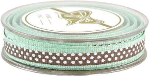 Zweifarbiges Polka-Dot-Grosgrainband 13mm 9m T499285 Altrosa