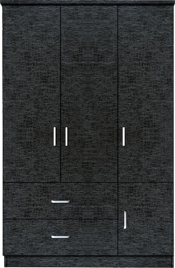 Tuberosa Τρίφυλλη Ντουλάπα 120x50x180cm Μαύρο Tuberosa Τρίφυλλη Ντουλάπα 120x50x180cm Μαύρο