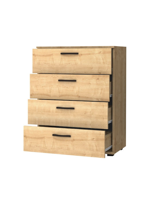 Velika Wooden Chest of Drawers Φυσικό Οξιάς 73x44x96cm