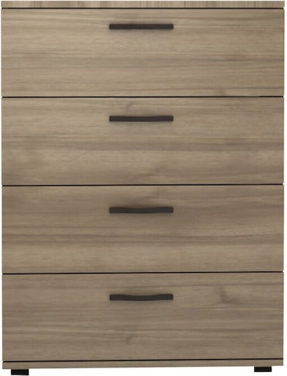 Comodă Dormitor Din Lemn Velika Cu 4 Sertare Nucă 73x44x96cm