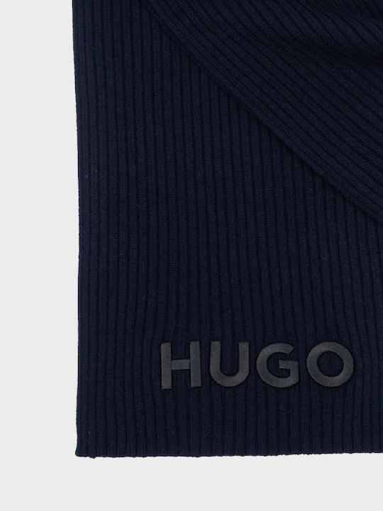 Hugo Boss Men's Wool Scarf Navy Blue