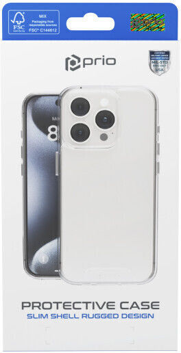 Prio Protective Cover Silicone Transparent Back Cover for iPhone 16 Pro Max