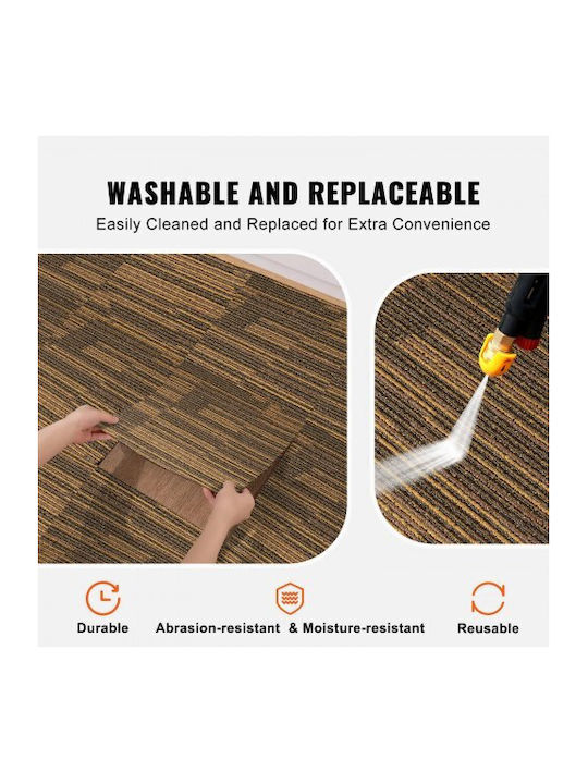 Vevor Carpet Tiles 20"x20" Built-in Padding 12 Pieces Brown Kcxfkdt2020ypi6hyv0
