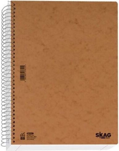 Τετράδιο Skag Basic Σπιραλ Ριγέ 21x30cm 2 Θεμάτων Καφέ 276108