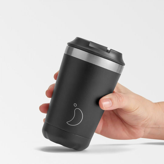 Chilly's Glass Thermos Stainless Steel BPA Free 340ml Black