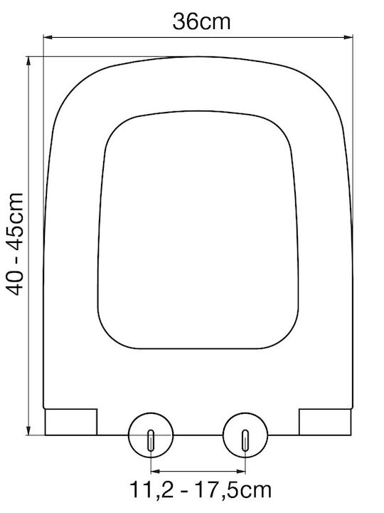 Elvit Καπάκι Λεκάνης Slim Πλαστικό 45x36cm