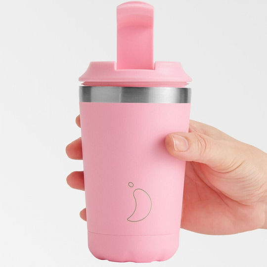 Chilly's Glass Thermos Stainless Steel BPA Free 340ml Pastel Pink