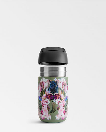 Chilly's Cup Series 2 Botanical Ποτήρι Θερμός Ανοξείδωτο BPA Free 340ml Orchid Panther