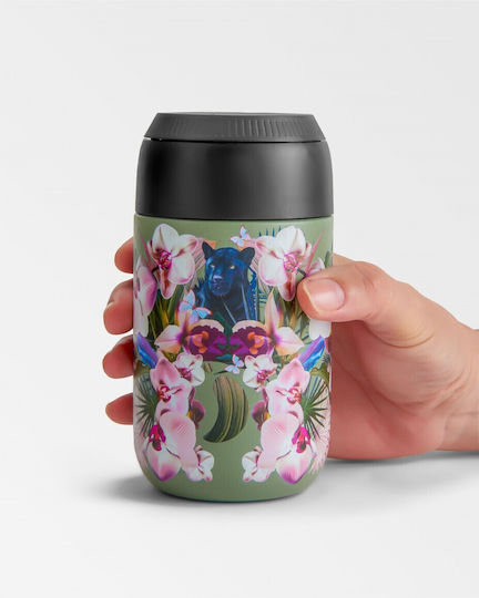 Chilly's Cup Series 2 Botanical Ποτήρι Θερμός Ανοξείδωτο BPA Free 340ml Orchid Panther