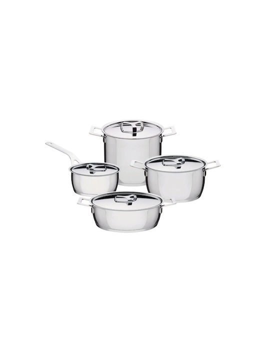 Alessi Cookware Set of Stainless Steel with No Coating 4pcs