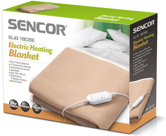 Sencor Single Electric Washable Blanket Beige 60W 80x150cm