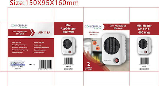 Conceptum AR-111A Fan Heater Room Floor 600W