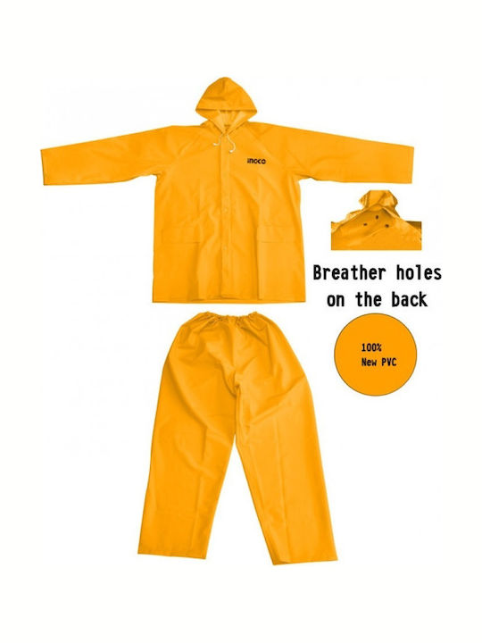 Ingco Waterproof and Windproof Work Suit Yellow Ingco Waterproof and Windproof Work Suit Yellow