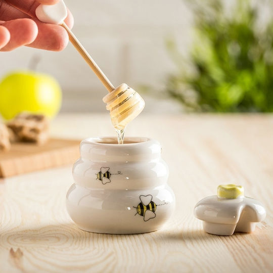 Gadget Master Oală de miere Ceramică Alb 100ml 1pcs