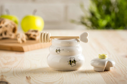 Gadget Master Oală de miere Ceramică Alb 100ml 1pcs