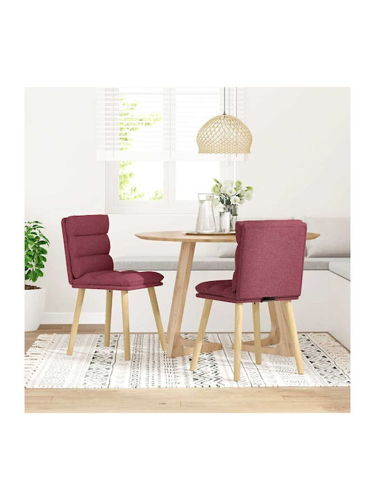 Dining Room Fabric Chair Bordeaux, Red 45x54x86cm 2pcs