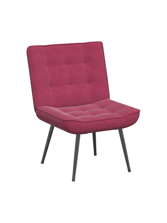 Scaun De Relaxare Cu Puf Din Catifea Roșu Vin 64x74x84cm