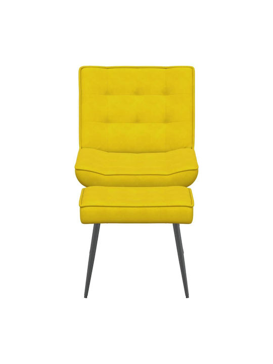 Sessel mit Fußhocker Samt Yellow 64x74x84cm