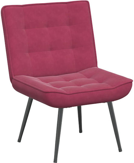 Sessel mit Fußhocker Samt Bordeaux 64x74x84cm