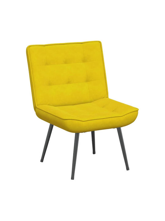 Sessel mit Fußhocker Samt Yellow 64x74x84cm