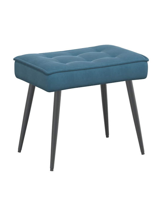 Sessel mit Fußhocker Samt Blue 64x74x84cm