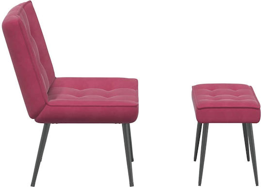 Sessel mit Fußhocker Samt Bordeaux 64x74x84cm