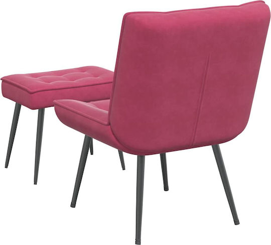 Sessel mit Fußhocker Samt Bordeaux 64x74x84cm