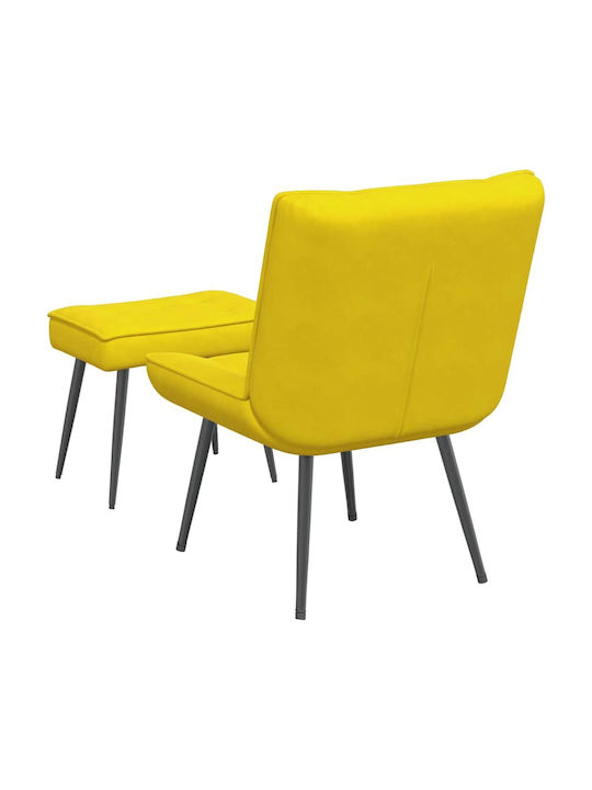 Sessel mit Fußhocker Samt Yellow 64x74x84cm