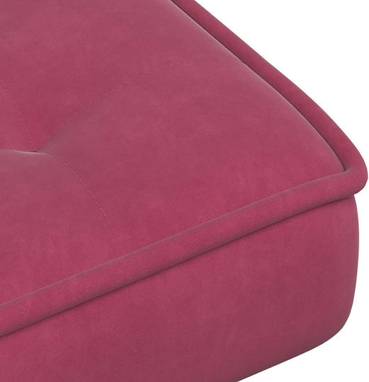 Sessel mit Fußhocker Samt Bordeaux 64x74x84cm